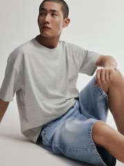 The Set 2 Pack Blue/Ecru Cotton Denim Jorts Blue/Ecru - Image 6 of 11