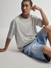 The Set 2 Pack Blue/Ecru Cotton Denim Jorts Blue/Ecru - Image 7 of 11