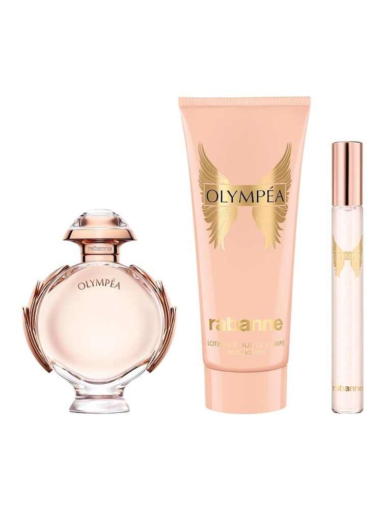 Rabanne Olympa Eau de Parfum 50ml Sensual Body Lotion 100ml & Eau de Parfum 10ml Gift Set - Image 2 of 4 Rabanne Olympa Eau de Parfum 50ml Sensual Body Lotion 100ml & Eau de Parfum 10ml Gift Set - Image 2 of 4