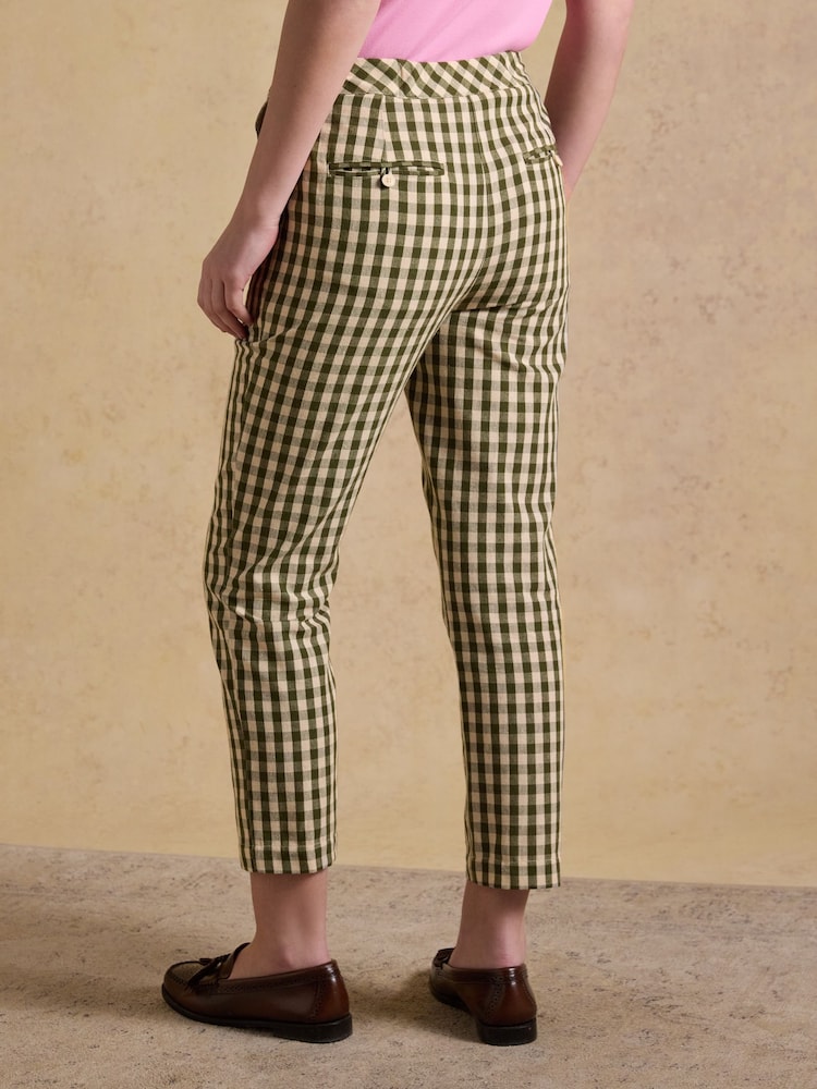 Joules Green Ada Gingham Tailored Trousers - Image 2 of 8