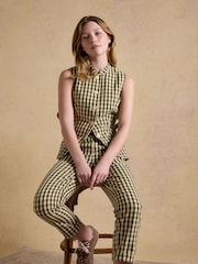 Joules Green Ada Gingham Tailored Trousers - Image 3 of 8