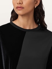 AllSaints Black Lana Velvet Dress - Image 3 of 4