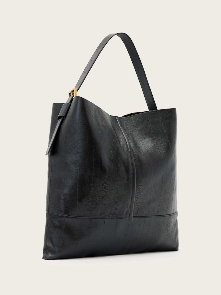 AllSaints Black Asha Eel Shoulder Bag - Image 2 of 5 AllSaints Black Asha Eel Shoulder Bag - Image 2 of 5