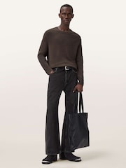 AllSaints Brown Statten Crew Jumper - Image 7 of 8