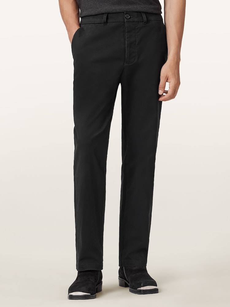 AllSaints Black Beckley Chinos - Image 2 of 8 AllSaints Black Beckley Chinos - Image 2 of 8