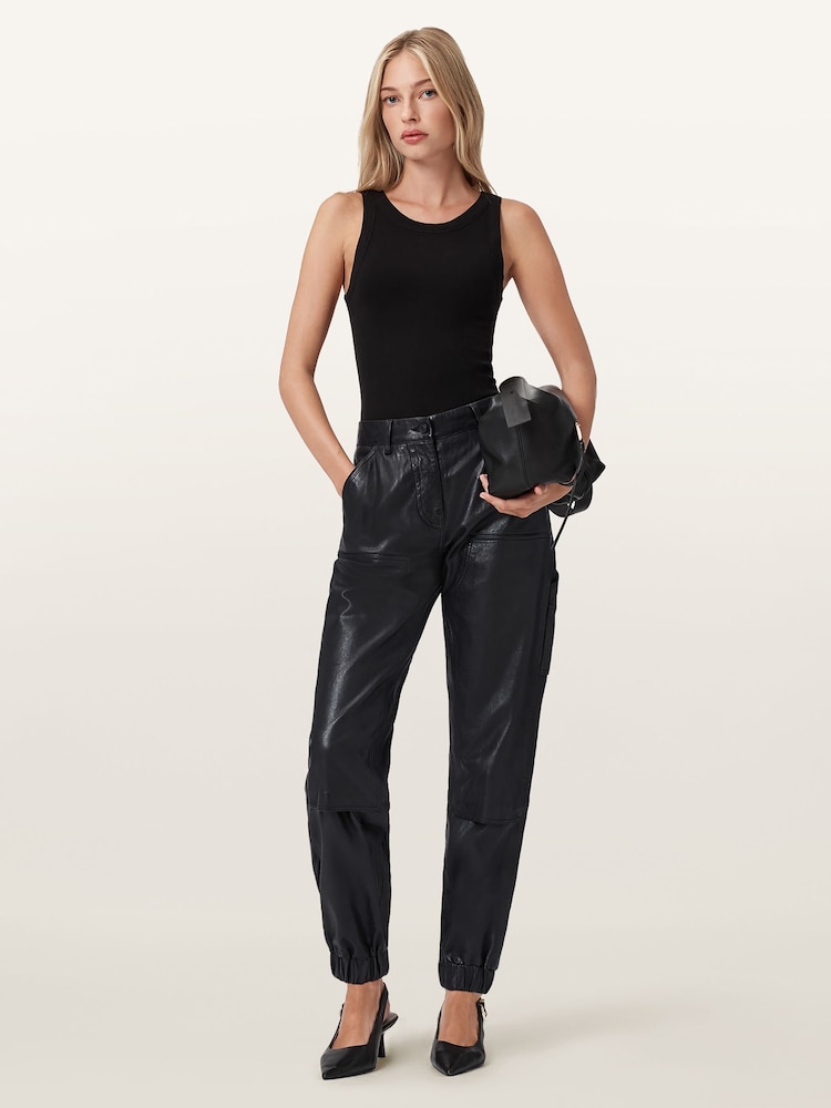 AllSaints Black El Carpenter Trousers - Image 1 of 7