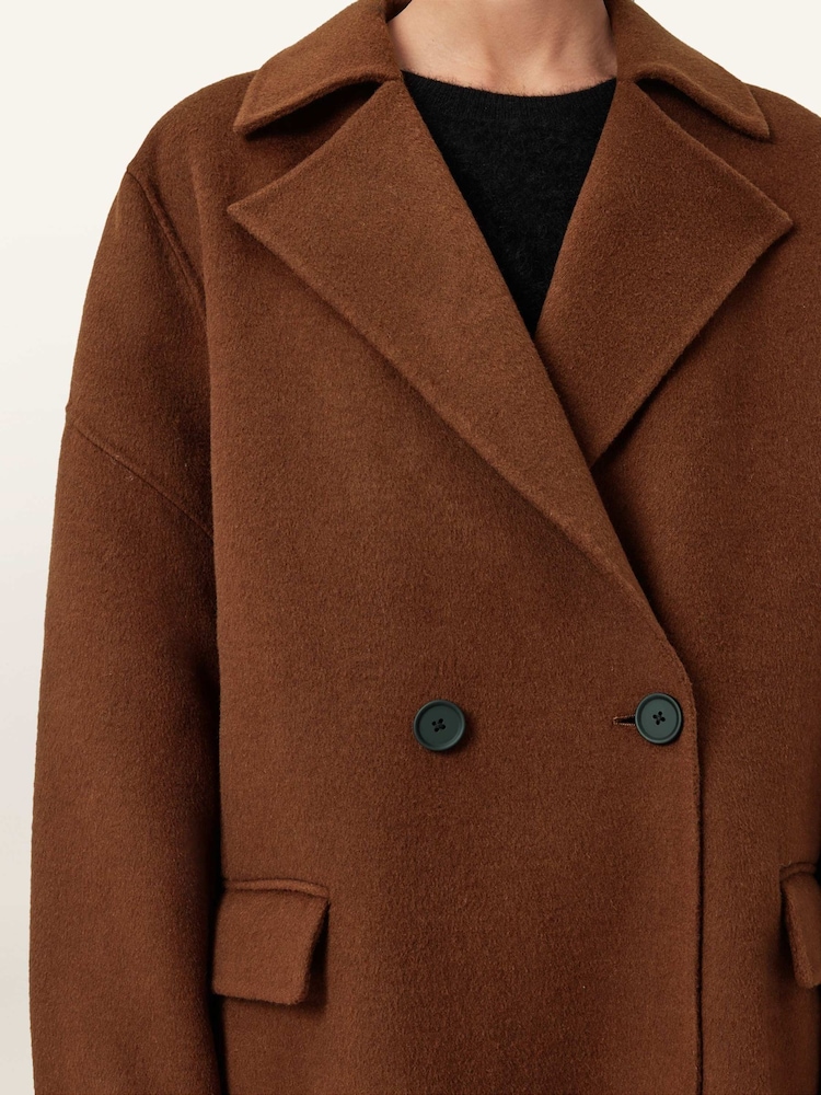 AllSaints Brown Sellma Coat - Image 2 of 8