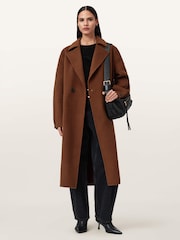 AllSaints Brown Sellma Coat - Image 5 of 8