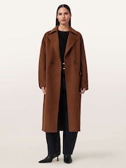 AllSaints Brown Sellma Coat - Image 7 of 8