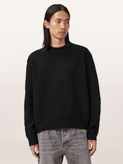 AllSaints Black Marko Crew Jumper - Image 3 of 8