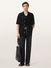 AllSaints Black Sylvan Short Sleeves Shirt - Image 3 of 7