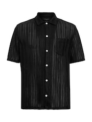 AllSaints Black Sylvan Short Sleeves Shirt - Image 7 of 7