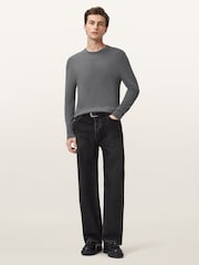 AllSaints Dark Grey Mode Merino Wool Crew Neck Jumper - Image 5 of 8