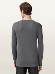 AllSaints Dark Grey Mode Merino Wool Crew Neck Jumper - Image 7 of 8