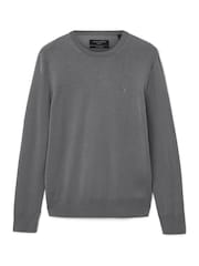 AllSaints Dark Grey Mode Merino Wool Crew Neck Jumper - Image 8 of 8