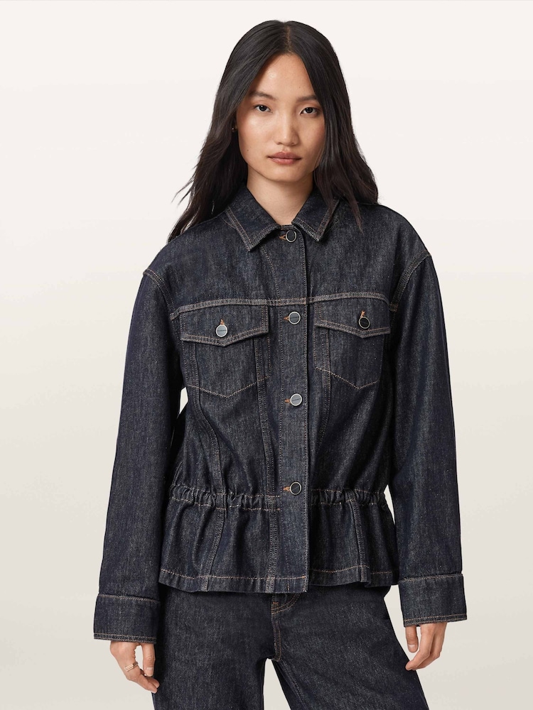 AllSaints Denby Peplum Trucker Blouse - Slika 1 iz 6