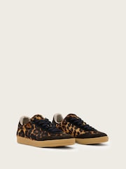 AllSaints Brown Thelma Faux Fur Sneakers - Image 1 of 4