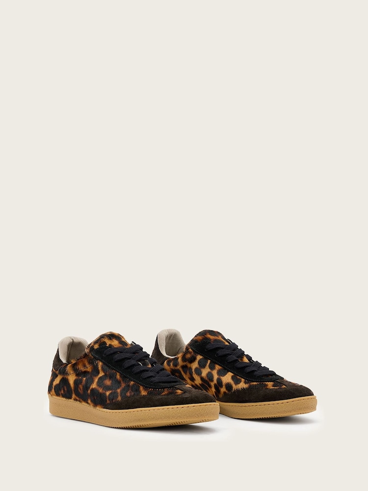 AllSaints Brown Thelma Faux Fur Sneakers - Image 1 of 4 AllSaints Brown Thelma Faux Fur Sneakers - Image 1 of 4