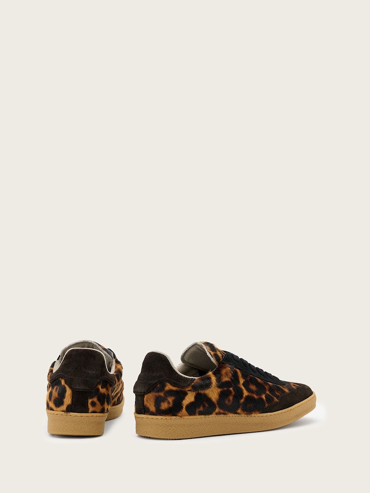 AllSaints Brown Thelma Faux Fur Sneakers - Image 2 of 4
