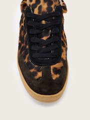 AllSaints Brown Thelma Faux Fur Sneakers - Image 3 of 4