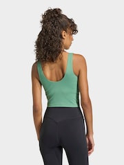 adidas Green 3-Stripe Studio All Me Low Support Sports Vest - Image 2 of 6