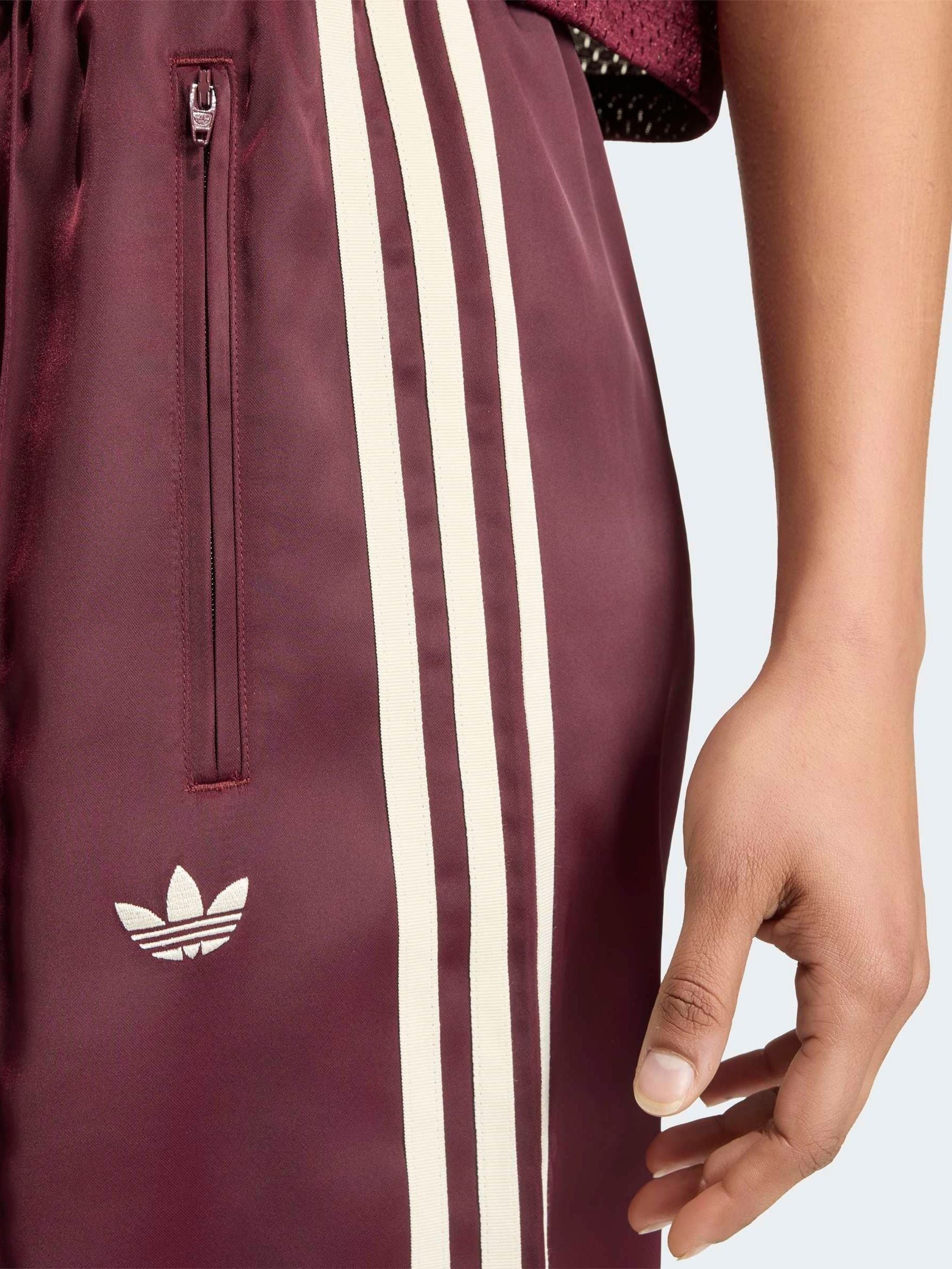 Buy adidas Originals Maroon Red Firebird Satin Lace Trim Track