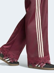adidas Originals Maroon Red Firebird Satin Lace Trim Track Trousers - Image 4 of 5