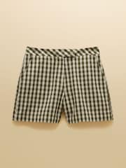Joules Green Gingham Tailored Shorts - Image 7 of 7