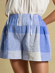 Joules Eva Blue Check Pull On Cotton Short - Image 6 of 8
