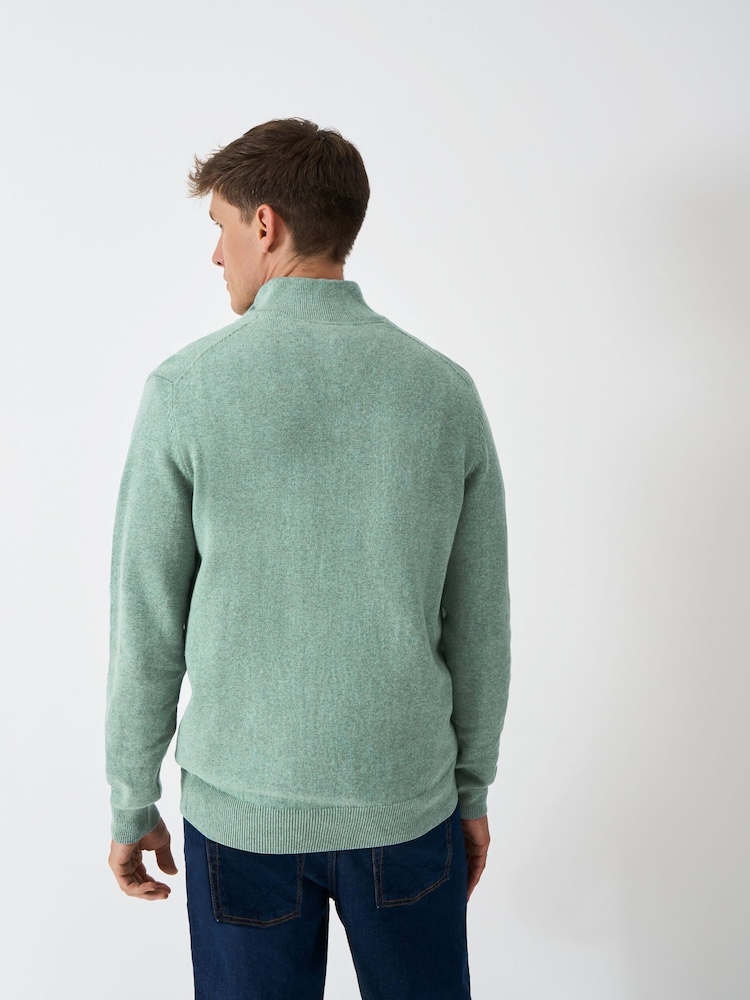 Crew Clothing Green Classic Half Zip Jumper - Image 2 of 5