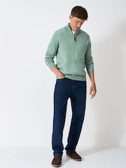 Crew Clothing Green Classic Half Zip Jumper - Image 3 of 5