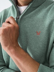 Crew Clothing Green Classic Half Zip Jumper - Image 4 of 5