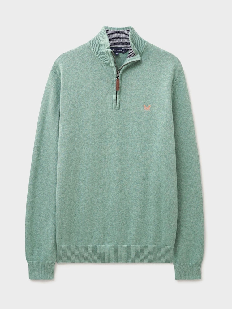 Crew Clothing Green Classic Half Zip Jumper - Image 5 of 5