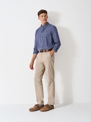 Crew Clothing Blue Micro Gingham Classic Fit Shirt - Image 3 of 5