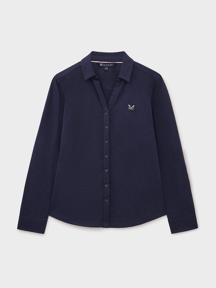 Crew Clothing Blue Jersey Shirt - Image 5 of 5
