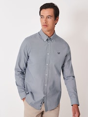 Crew Clothing Blue Puppytooth Oxford Shirt - Image 1 of 5