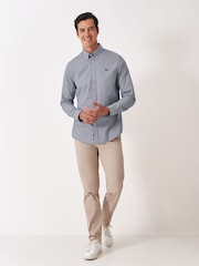 Crew Clothing Blue Puppytooth Oxford Shirt - Image 3 of 5
