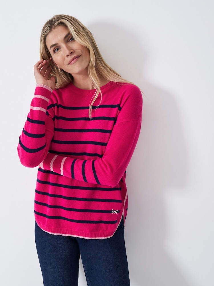 Crew Clothing Pink Harmony Rosie Jumper - Image 1 of 5 Crew Clothing Pink Harmony Rosie Jumper - Image 1 of 5
