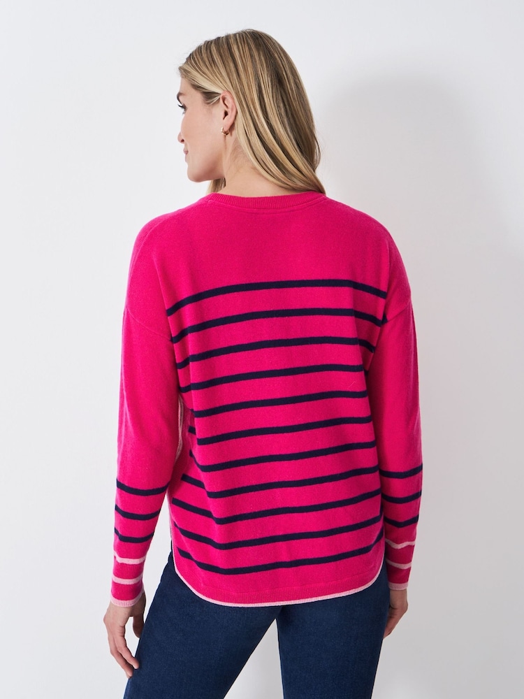 Crew Clothing Pink Harmony Rosie Jumper - Image 2 of 5 Crew Clothing Pink Harmony Rosie Jumper - Image 2 of 5