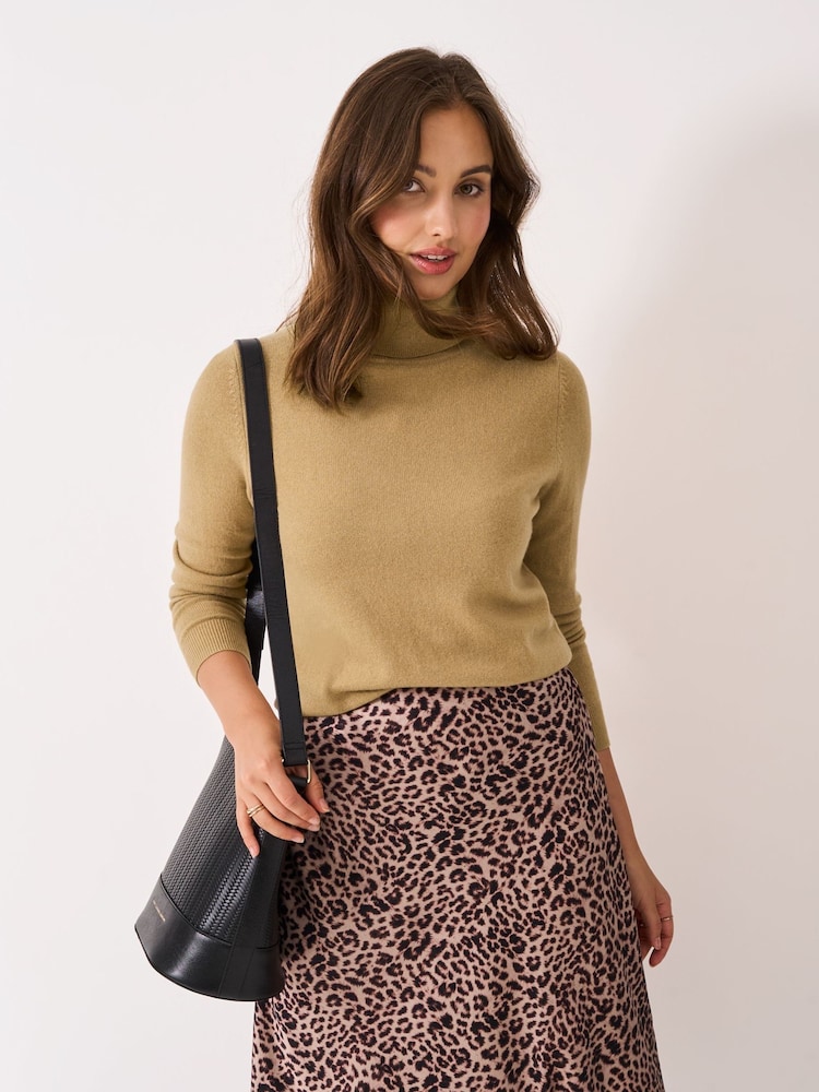 Crew Clothing Brown Merino Wool Libby Roll Neck Jumper - Image 1 of 5