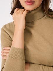 Crew Clothing Brown Merino Wool Libby Roll Neck Jumper - Image 4 of 5