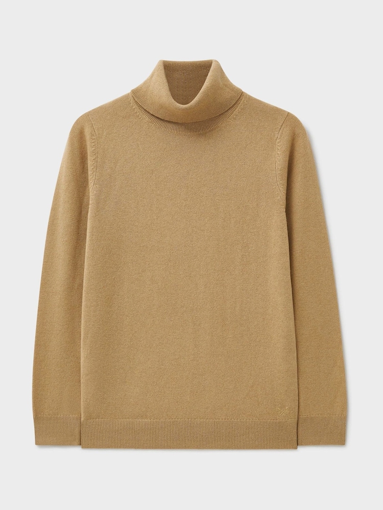 Crew Clothing Brown Merino Wool Libby Roll Neck Jumper - Image 5 of 5