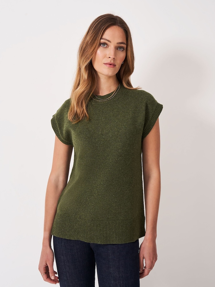 Crew Clothing Green Harmony Crew Neck Knitted Vest - Image 1 of 5