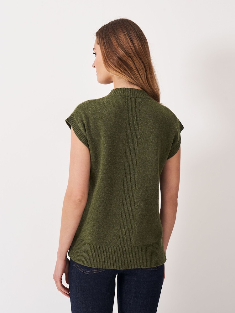 Crew Clothing Green Harmony Crew Neck Knitted Vest - Image 2 of 5