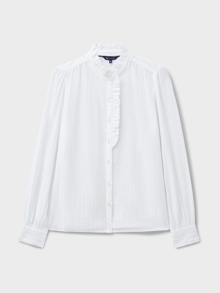 Crew Clothing White Harmony Frill Bouse - Image 5 of 5