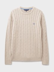 Crew Clothing Natural Oarsman Cable Crew Jumper - Image 5 of 5
