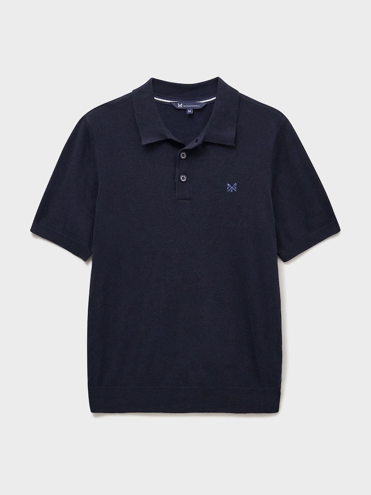 Crew Clothing Blue Short Sleeve Polo Jumper - Image 5 of 5 Crew Clothing Blue Short Sleeve Polo Jumper - Image 5 of 5