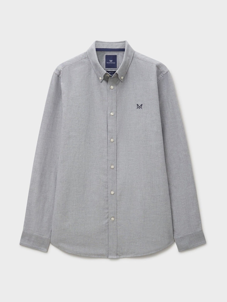 Crew Clothing Grey Classic Fit Crew Oxford Shirt - Image 5 of 5