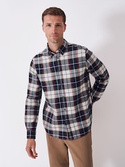 Crew Clothing Red Classic Fit Multi Check Flannel Shirt - Image 1 of 5