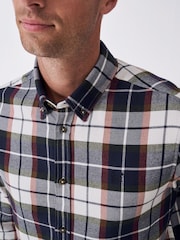 Crew Clothing Red Classic Fit Multi Check Flannel Shirt - Image 3 of 5